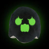 Peluche fantôme noir et blanc réversible, fluorescente
