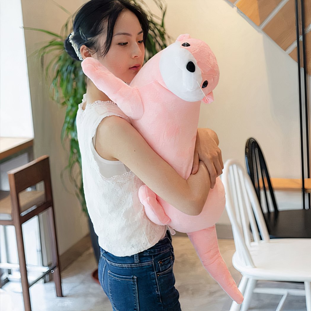 Peluche loutre rose