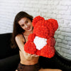 Peluche ours roses rouges