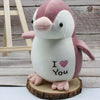 Peluche pingouin I love you