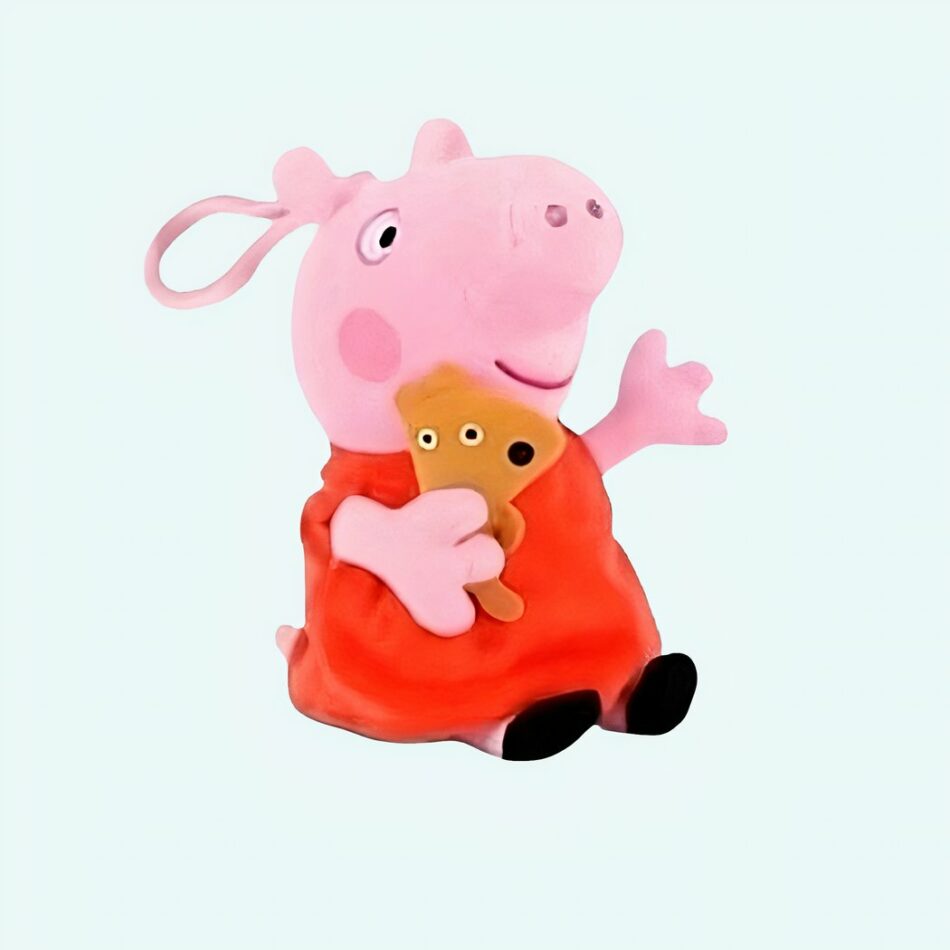Peluche Peppa Pig rose assise
