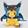 Peluche Pikachu déguisé en Méga Dracaufeu X