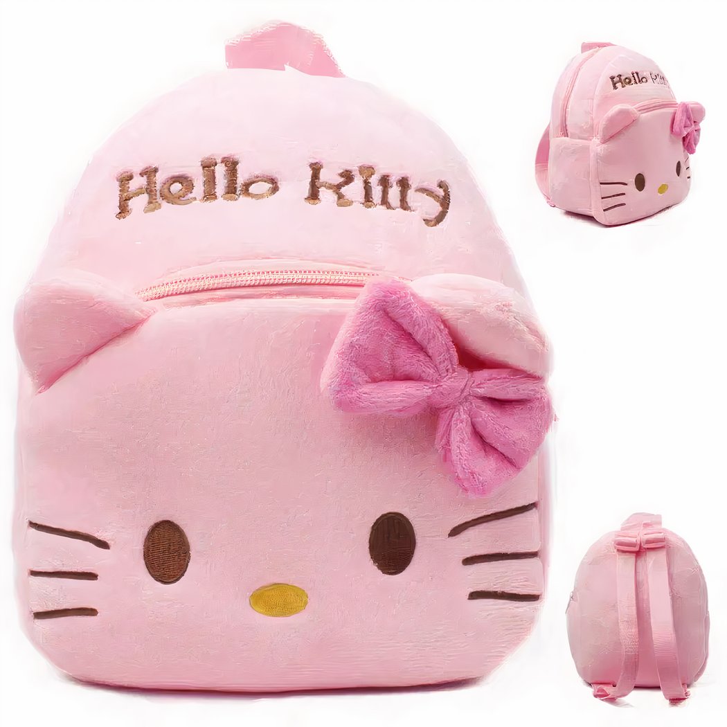 Sac à dos en peluche Hello Kitty rose