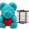 Peluche ours roses turquoises coffret collector