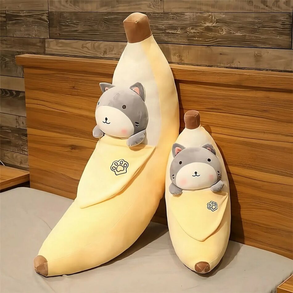 Peluche banane Shiba Inu