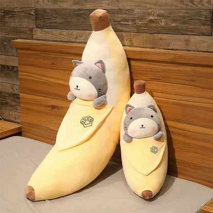 Peluche banane Shiba Inu