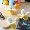 Peluche banane jaune épluchée