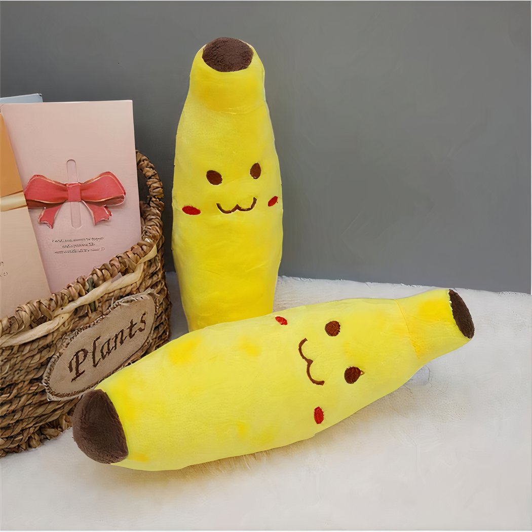 Peluche banane souriante