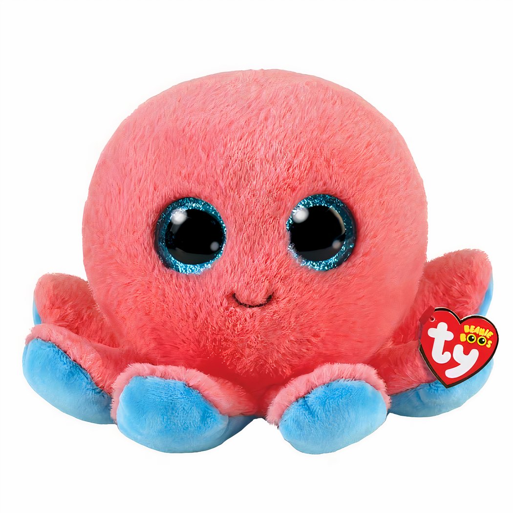 Peluche pieuvre corail adorable