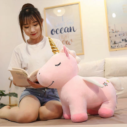Peluche licorne rose