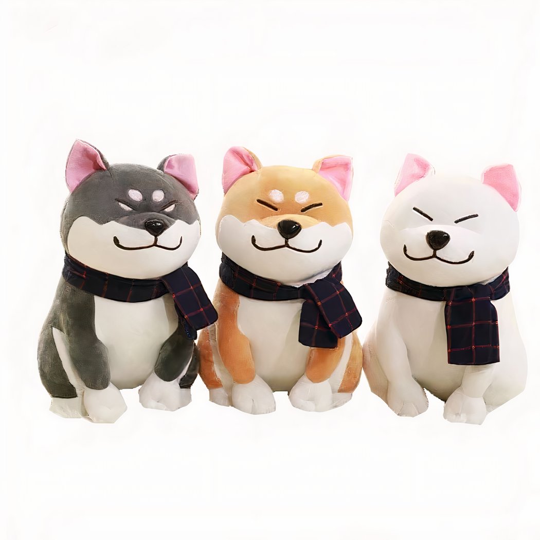 Peluche chien gris trop mignonne