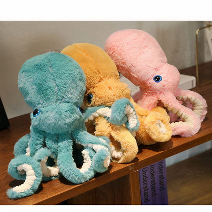 Peluche pieuvre bleue claire trop mignonne