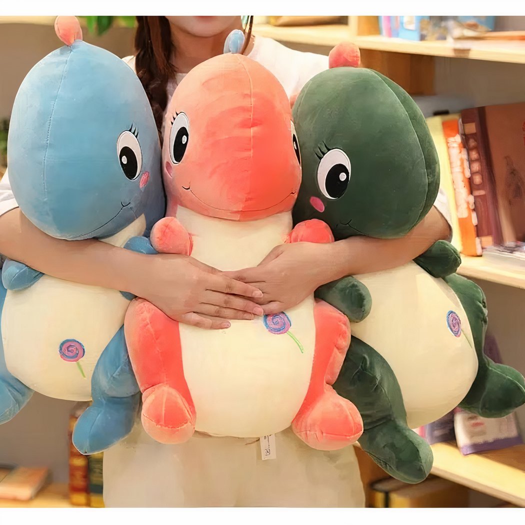 Peluche bébé dinosaure vert