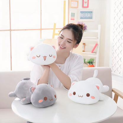 Peluche chat blanc kawaii
