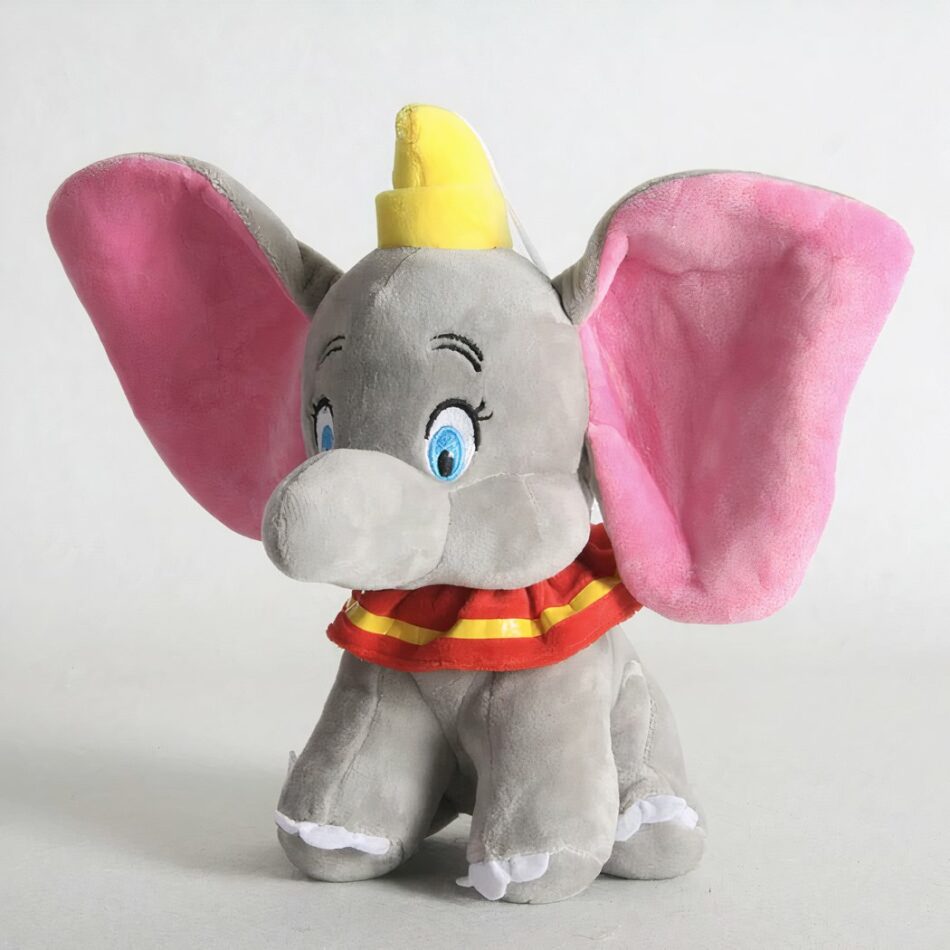 2 Peluches Dumbo l'éléphant bleue et grise