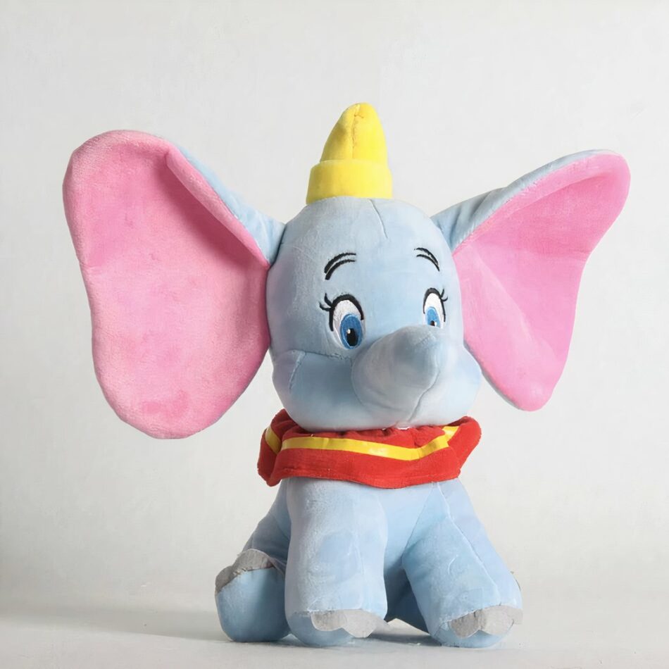 2 Peluches Dumbo l'éléphant bleue et grise