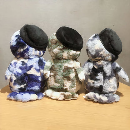 Peluche hibou militaire gris