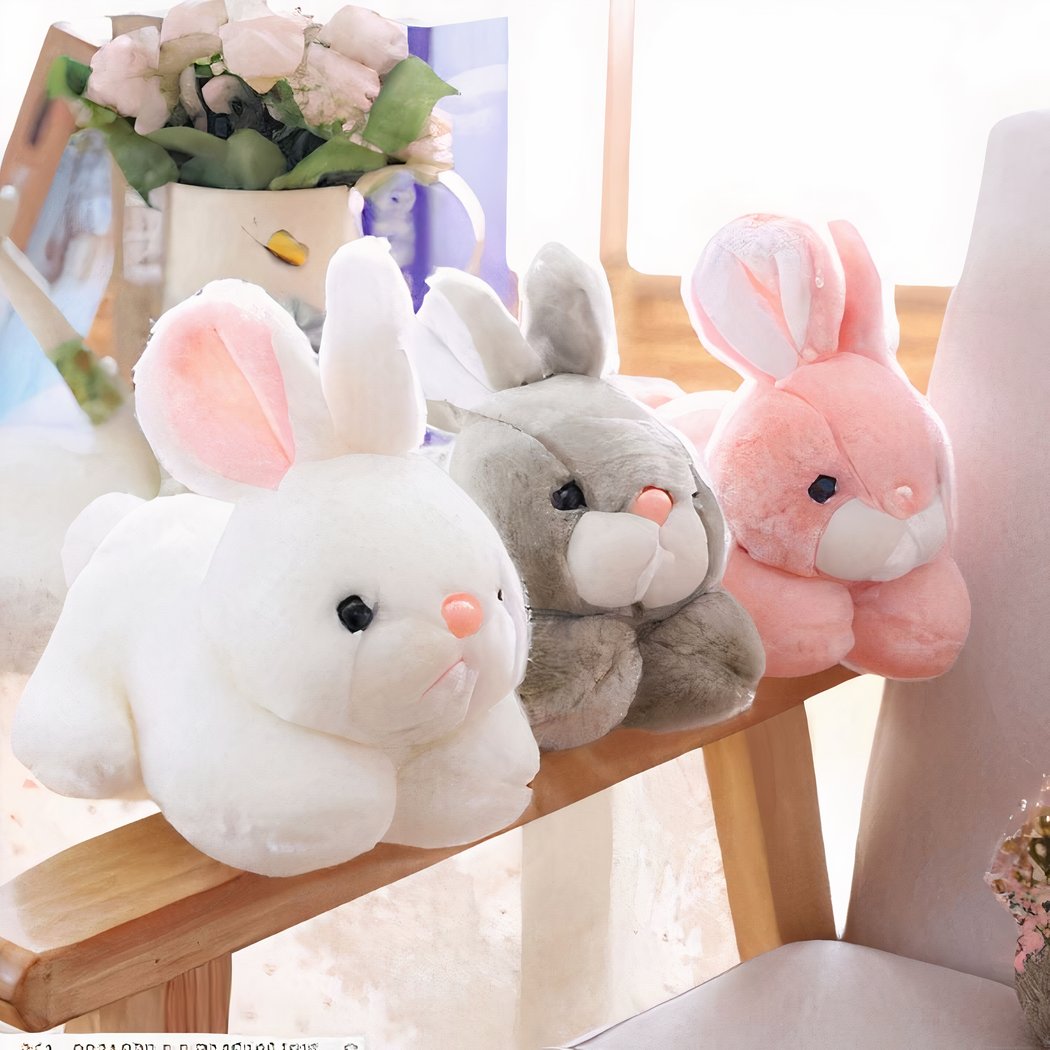 Peluche lapin rose tout doux