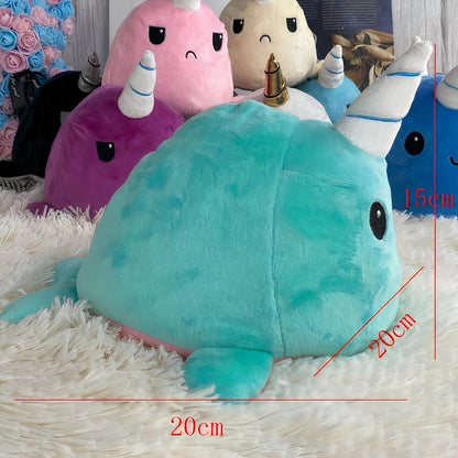 Peluche baleine licorne blanche