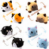 Peluche chat double face orange, jouet tout doux