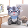 Peluche chat dessin animé gris