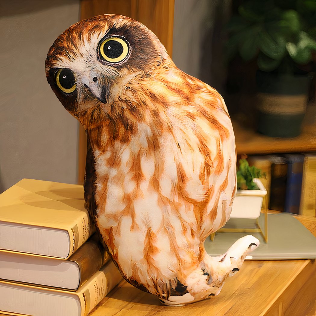 Peluche Hibou marron et blanc trop mignon
