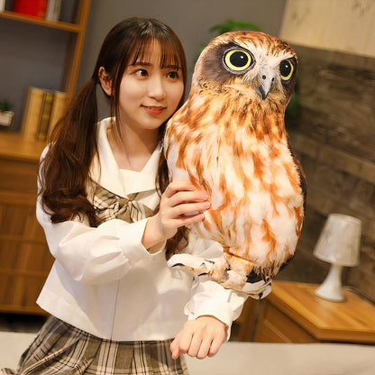 Peluche Hibou marron et blanc trop mignon