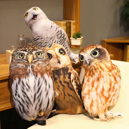 Peluche Hibou marron et blanc trop mignon