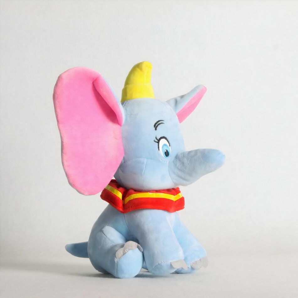 2 Peluches Dumbo l'éléphant bleue et grise