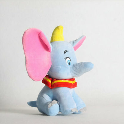 2 Peluches Dumbo l'éléphant bleue et grise