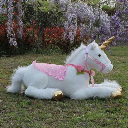 Grande peluche licorne cheval blanc