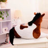 Peluche cheval blanc marron