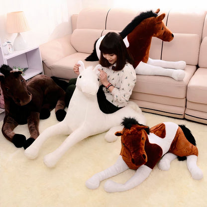 Peluche cheval marron