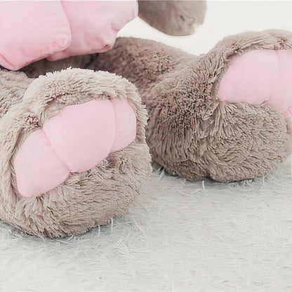 Peluche lapin gris géante