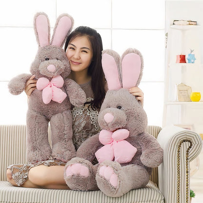 Peluche lapin gris géante