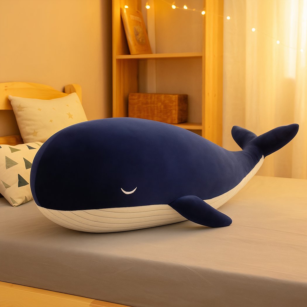 Peluche géante baleine bleue marine