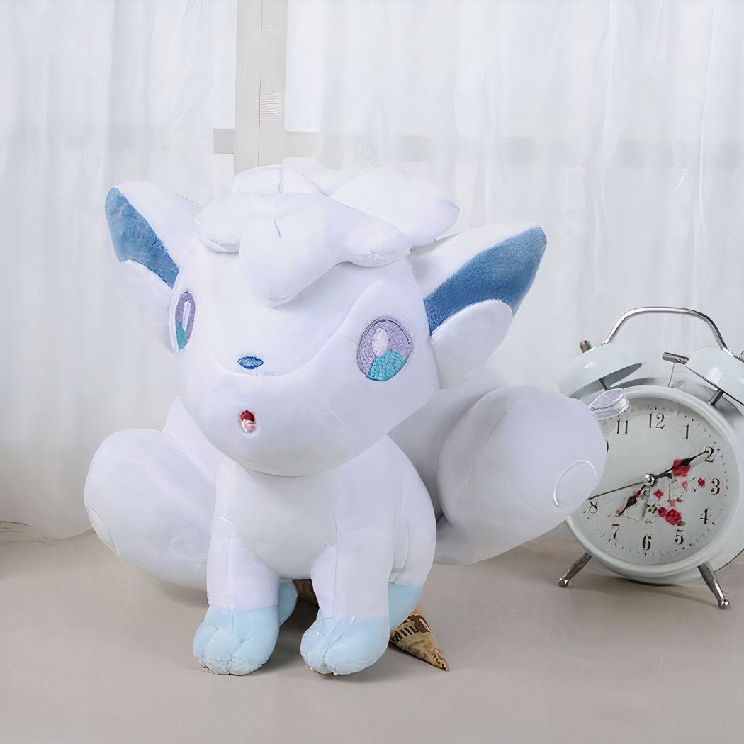 Peluche blanche du Pokemon Goupix de la famille Alola