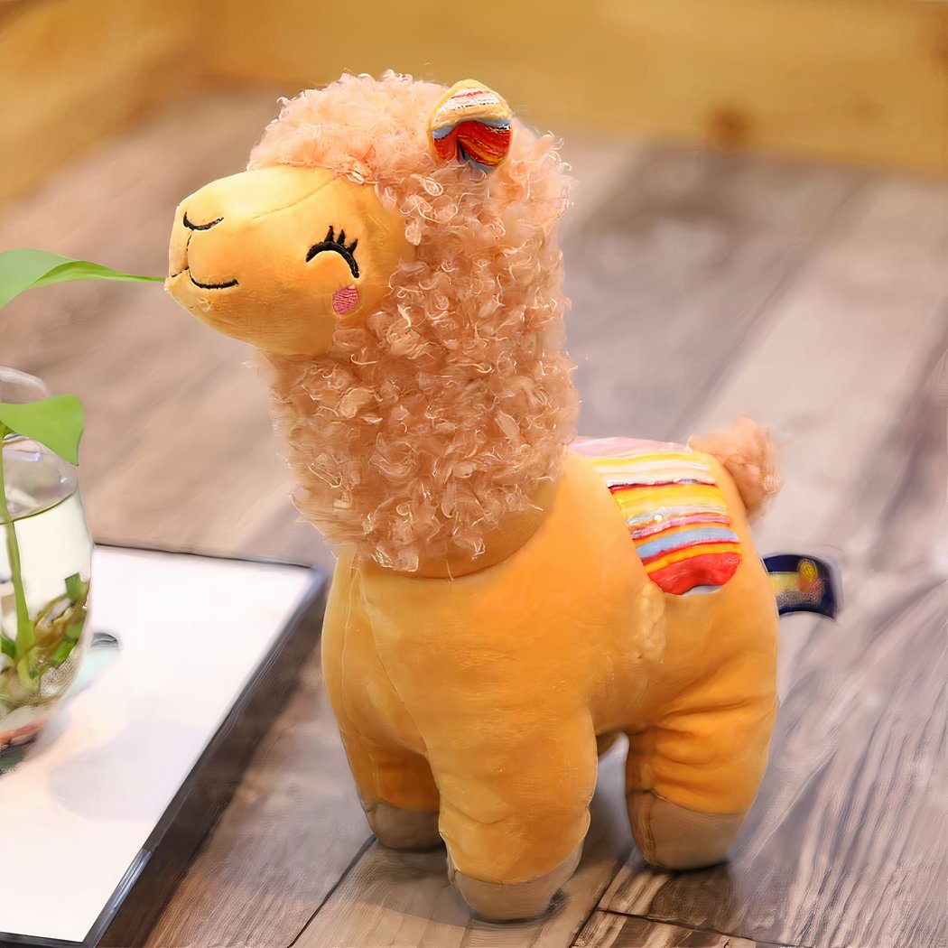 Peluche alpaga souriant et coloré
