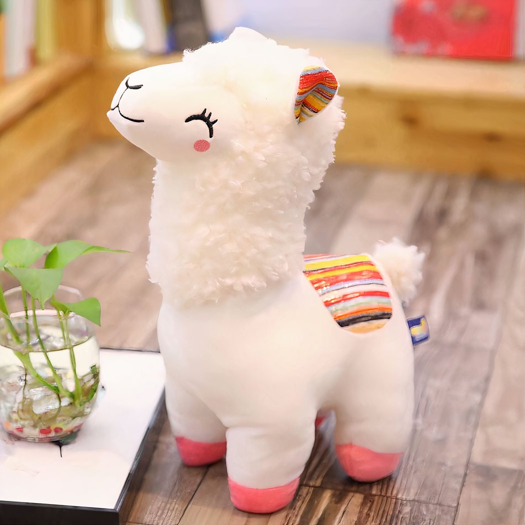 Peluche alpaga souriant et coloré