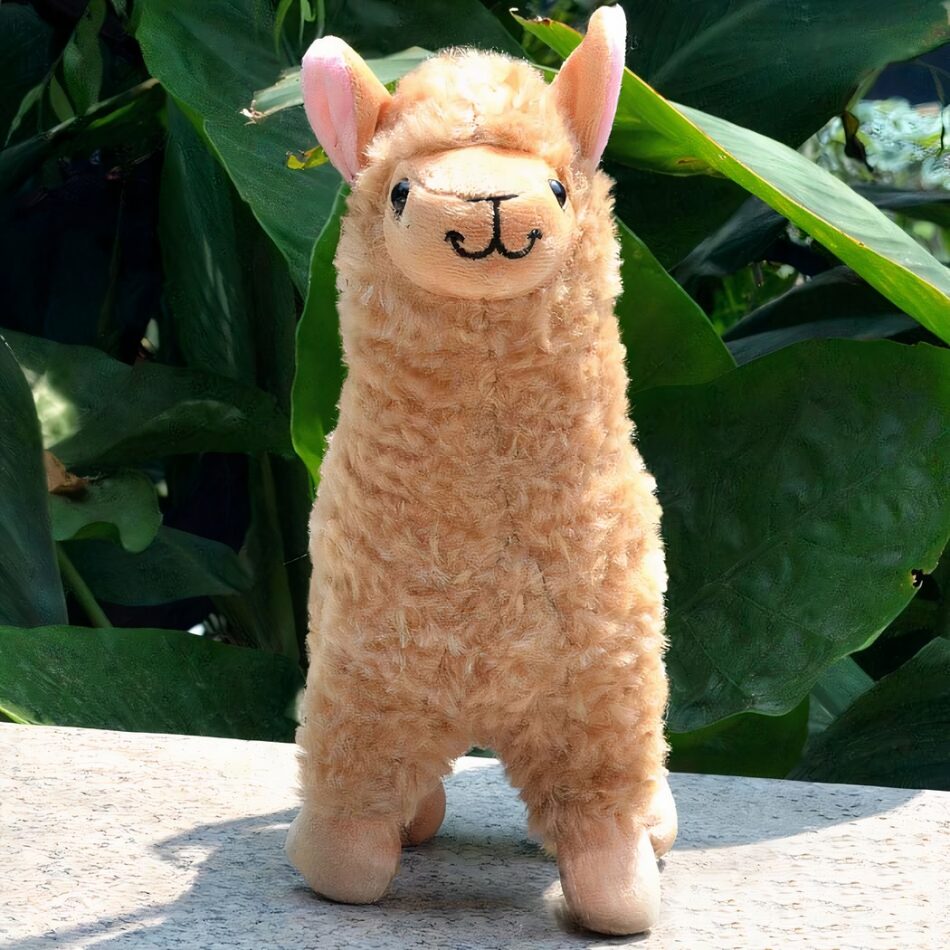 Peluche alpaga à poils longs