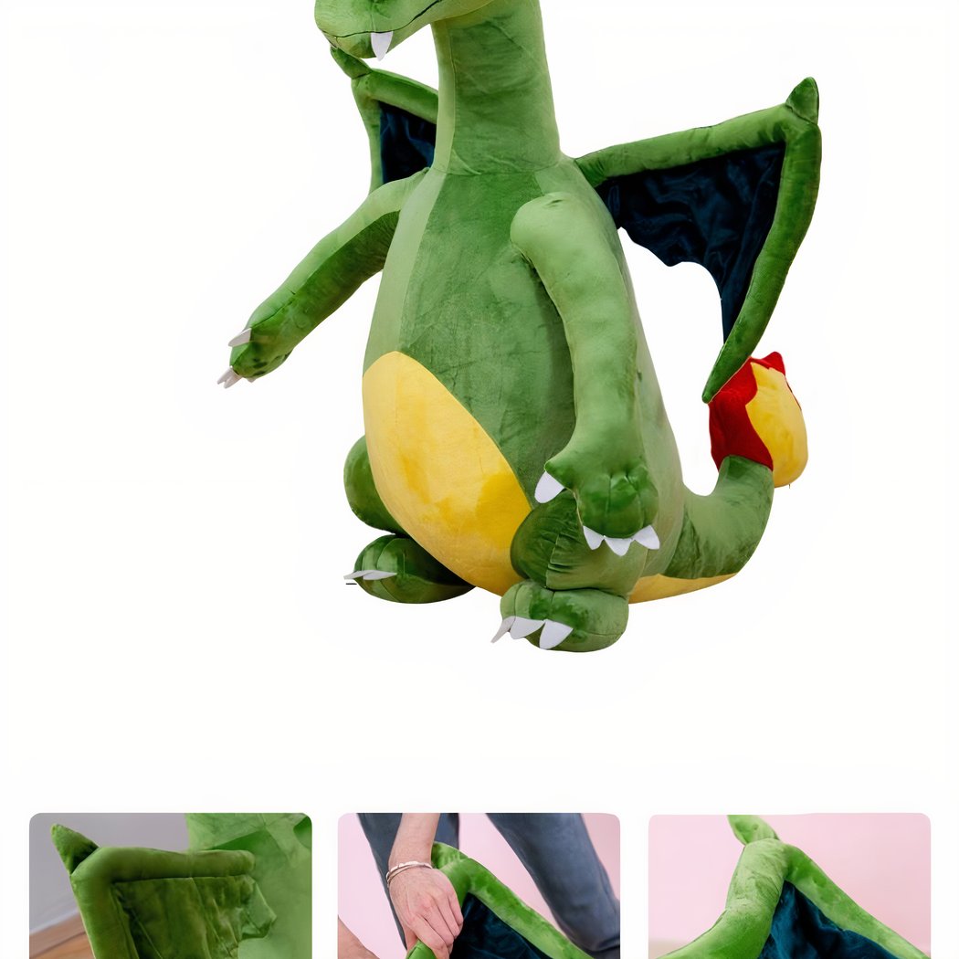 Peluche dragon vert géant