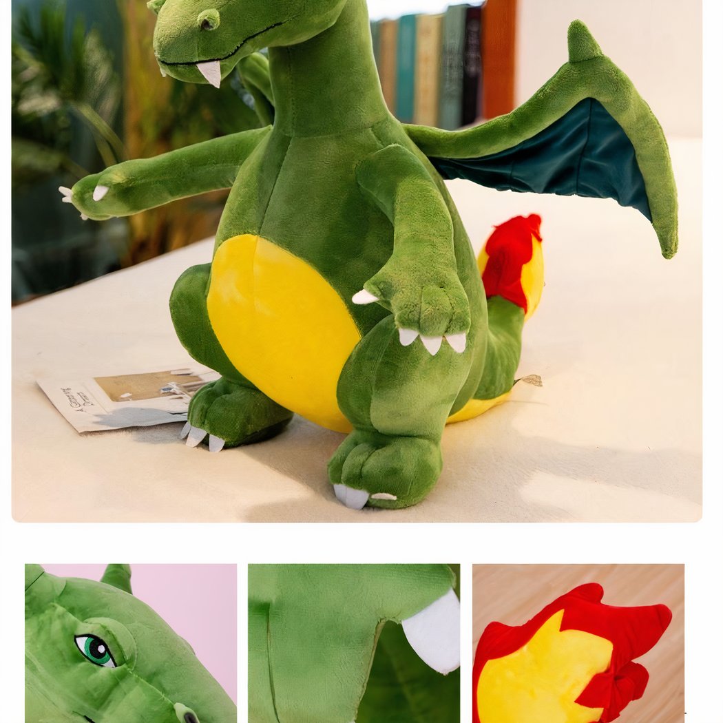 Peluche dragon vert géant