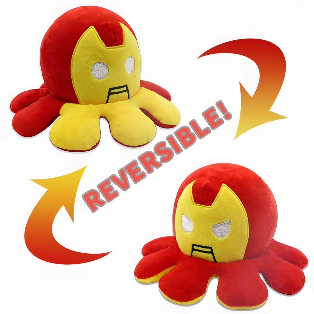 Peluche mini pieuvre réversible