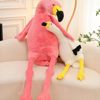 Peluche géante flamant rose ou blanc