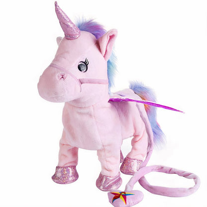 Licorne en peluche musicale électrique pour enfants