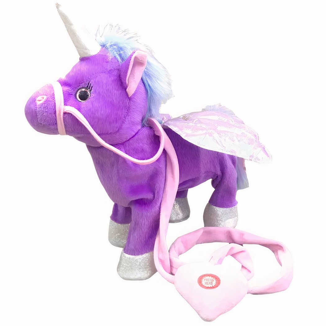 Licorne en peluche musicale électrique pour enfants