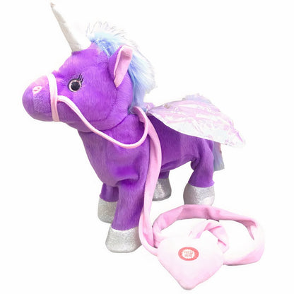 Licorne en peluche musicale électrique pour enfants