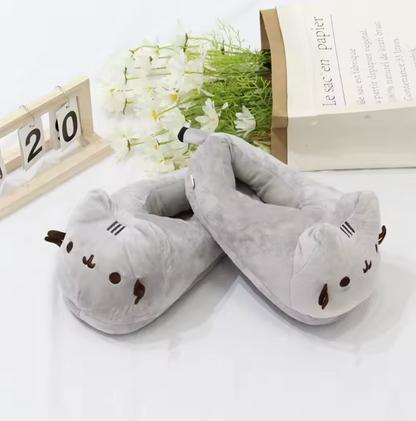 Chaussons Chat Gris