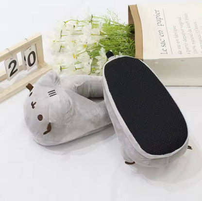 Chaussons Chat Gris