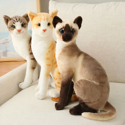 Peluche chat tigré gris